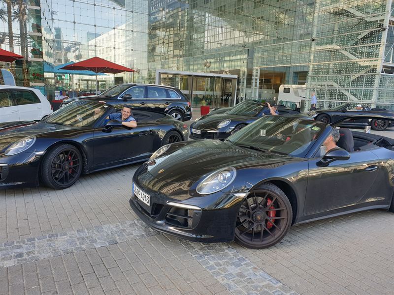 Porsche 911 GTS at a Bavarian hotel — alternate angle