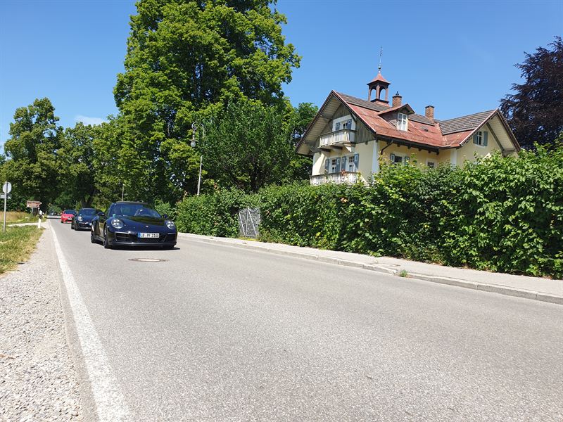 Porsche 911 on a Bavarian country road, July 2019