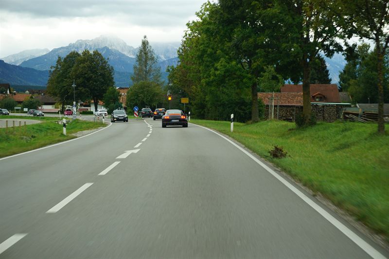 Porsche 911 GTS on a Bavarian Alps road