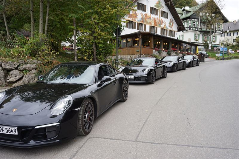 Porsche 911 GTS at a Bavarian Alps hotel