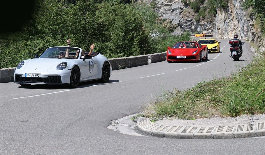 Pure Adrenalin supercar convoy on the road to Monaco