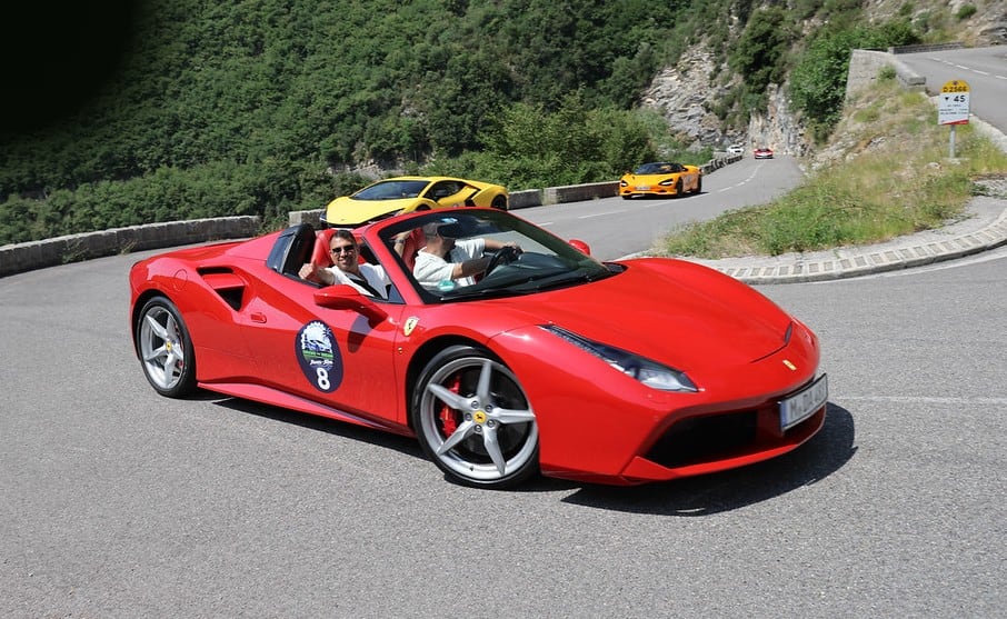 Pure Adrenalin supercar convoy on the road to Monaco