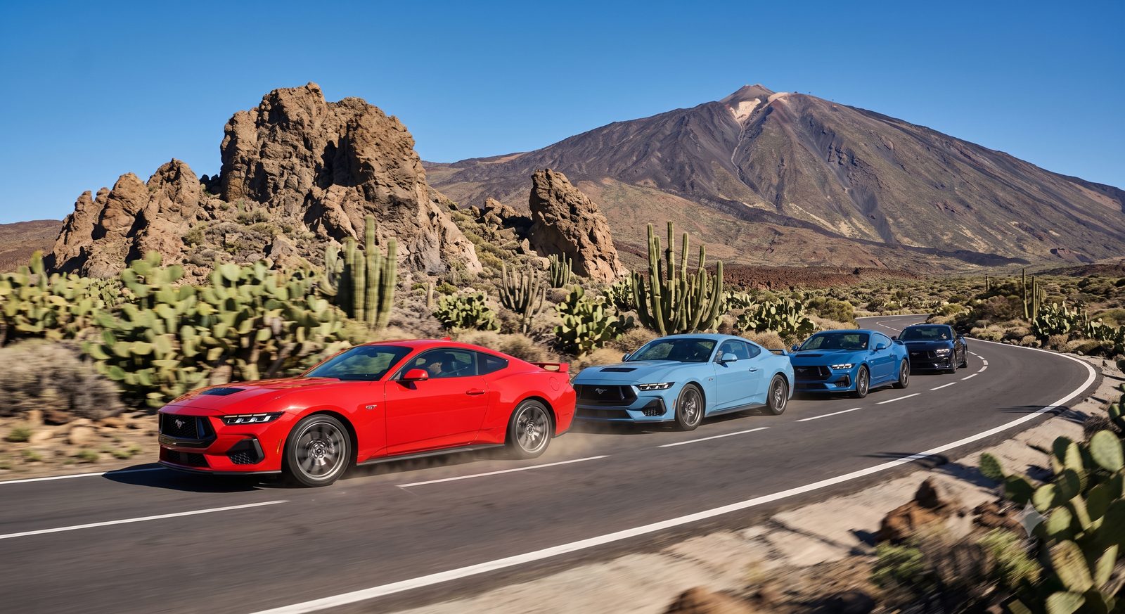 AI-generated concept render of a Ford Mustang GT in Tenerife